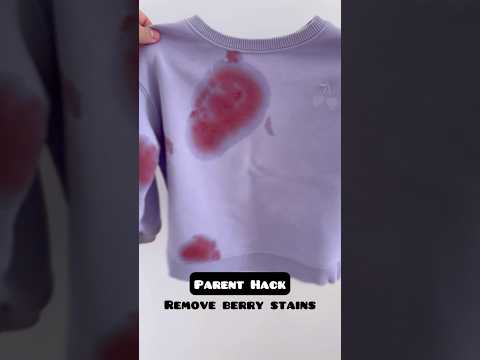 Parent Hack: How to easily remove berry stains 🍓 #parentingtips