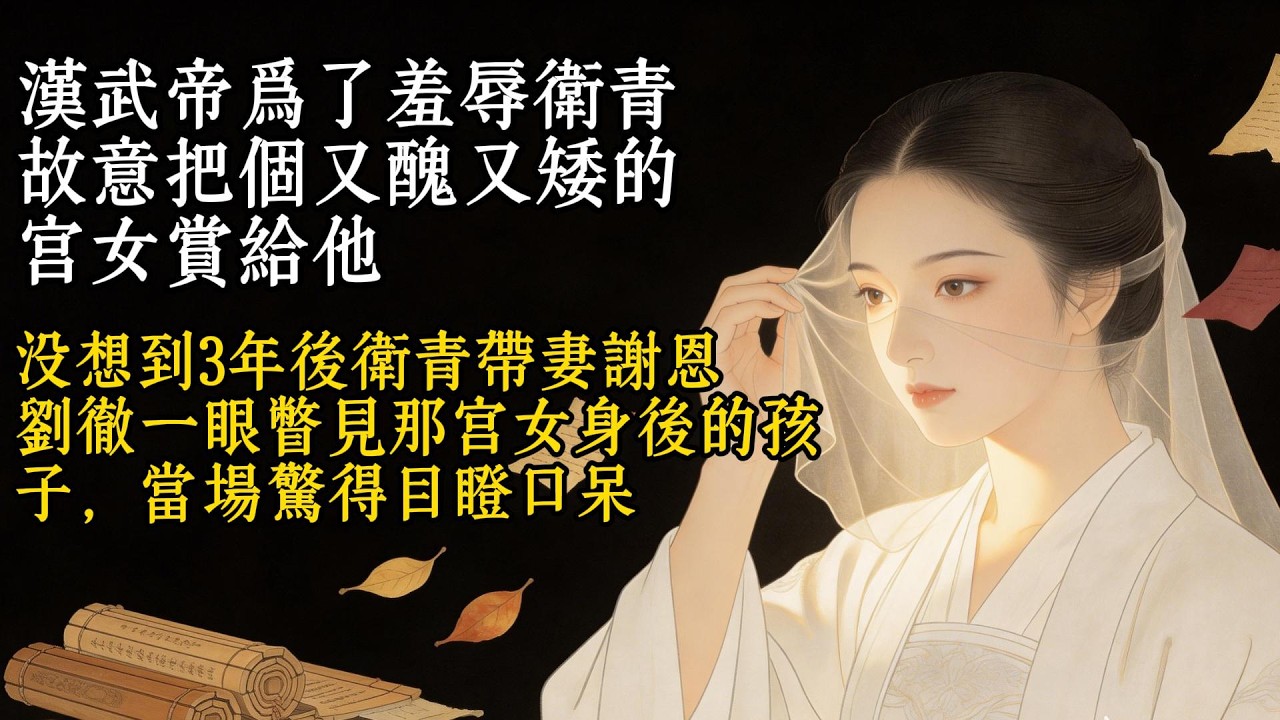 漢武帝為了羞辱衛青，故意把個又醜又矮的宮女賞給他，沒想到3年後衛青帶妻謝恩，劉徹一眼瞥見那宮女身後的孩子，當場驚得目瞪口呆