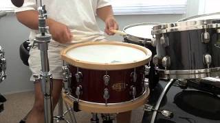 Video thumbnail for Ludwig Epic 7x14 "The Brick" quickie snare test with wood hoops by Bo Eder