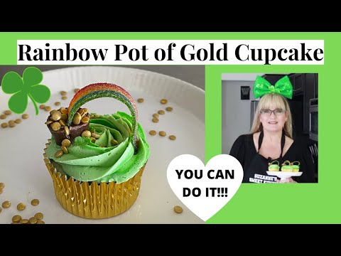 How to make a Rainbow Pot O Gold Cupcakes l St Patty's Day Cupcake l Tutorial l #IrishCake2021