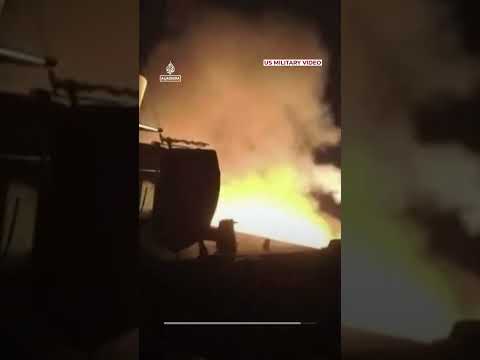 US releases video of warship firing missiles in strikes on Iran