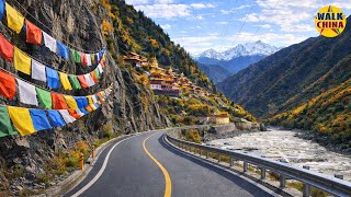 Baiyu River Valley Drive, West Sichuan | Canyon Scenery Hits Hard | 4K