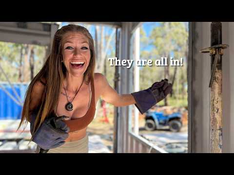 I finished all my window cut outs in my container house!