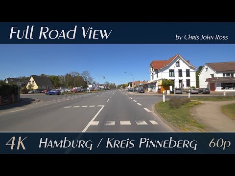 Hamburg/Kreis Pinneberg, Germany: Schnelsen, Ellerbek, Rellingen - Pinneberger Straße - 4K (2160p)