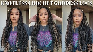 EASY Knotless Crochet Goddess/Boho Locs in 4HRS | *Detailed* Knotless Soft Locs | SharronReneé