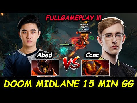 Abed Doom A-GOD Rank1 MIDLANE BATTLE vs CCnC Ember Spirit 15 Min GG Dota 2 gameplay 7.28c Fullgame
