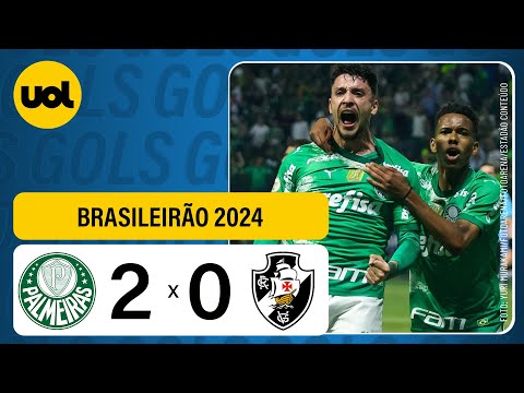 PALMEIRAS 2 X 0 VASCO - CAMPEONATO BRASILEIRO 2024; VEJA OS GOLS
