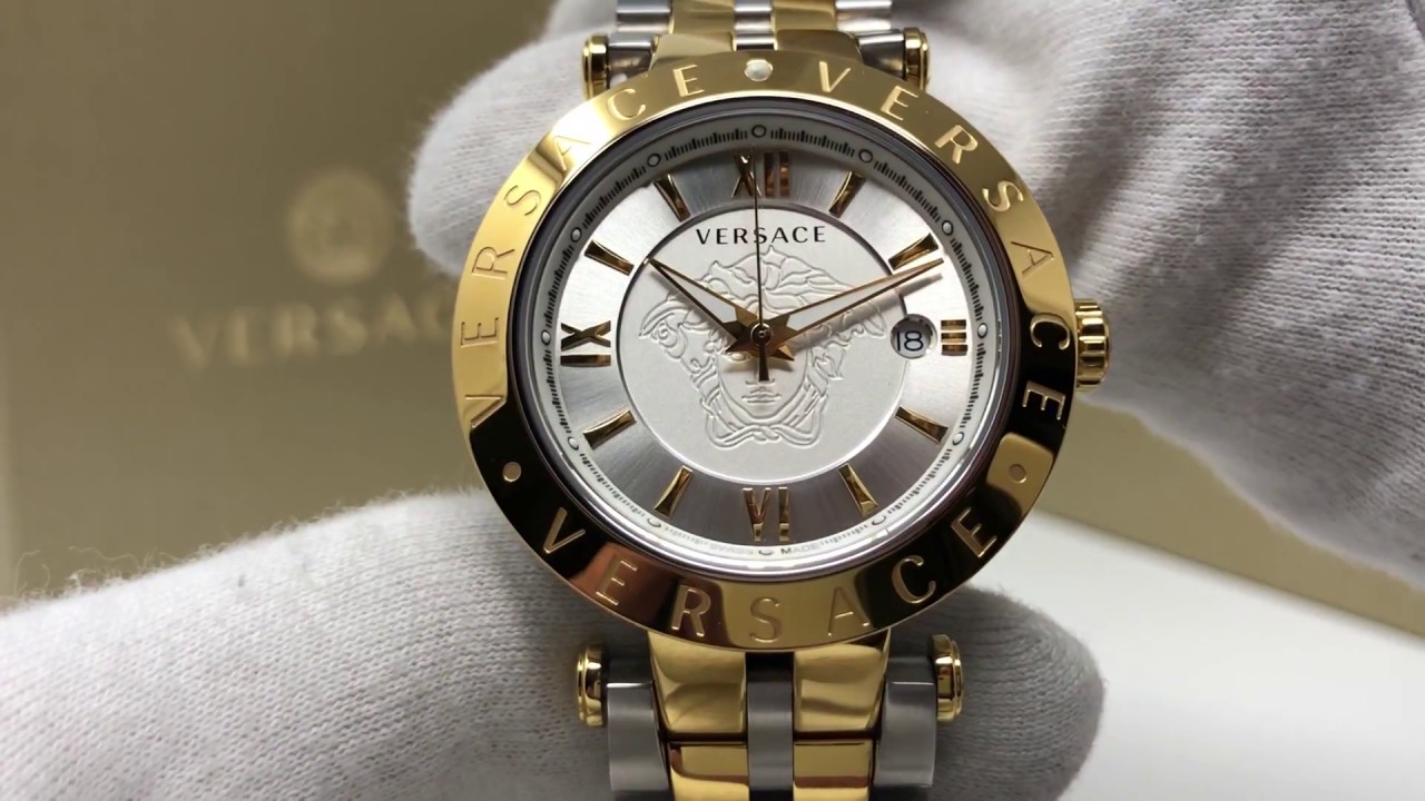 Versace V-race Men's Watch Two Tone Gold VCL110017