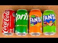 Satisfying Video ASMR Unboxing COCA COLA SPRITE FANTA ORANGE FANTA EXOTIC Opening Soda Cans