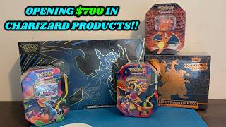 I opened $700 in CHARIZARD THEMED PRODUCTS to hunt for RARE CHARIZARD CARDS!! (pokemon card opening)