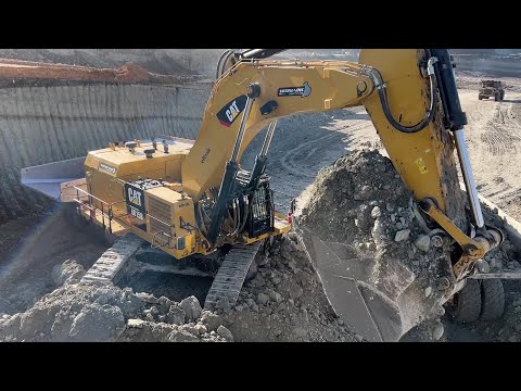 Caterpillar 6015B Excavator Loading Caterpillar Dumpers - Sotiriadis Mining Works