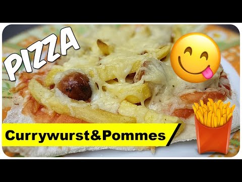 Rezept: Currywurst Pommes Pizza !!! 😱😋 | Pommes Män