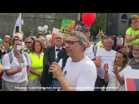 Ballweg Demo Stuttgart JVA Stammheim - Rede  Ralf Ludwig - Querdenken 09.07.22