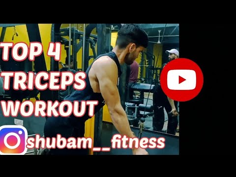 TOP 4 TRICEPS EXERCISE 🔥🏋🏻/for building muscle 😈💪🏻\triceps kise banaen#youtubevideo##bodybuilding