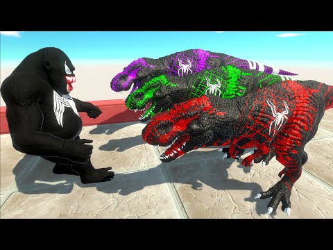 3x VENOM T-REX vs VENOM GORO DEATH CLIMB - Animal Revolt Battle Simulator