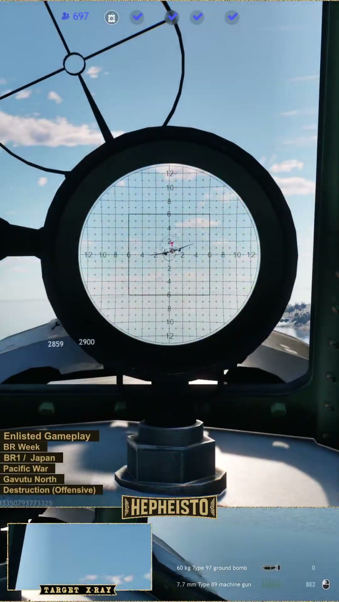 Pilot eliminates P-38G with 7.7mm MG
