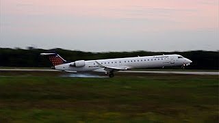 preview picture of video 'Night Shots: Bombardier CRJ 900 Landing and Taking Off at Leipzig/Halle Airport (Germany)'