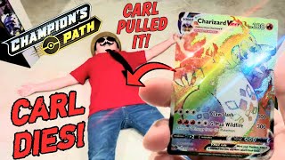 CARL PULLED THE RAREST CHARIZARD CARD! THE MOST EXPENSIVE POKEMON CARD FROM CHAMPIONS PATH PIN PACK