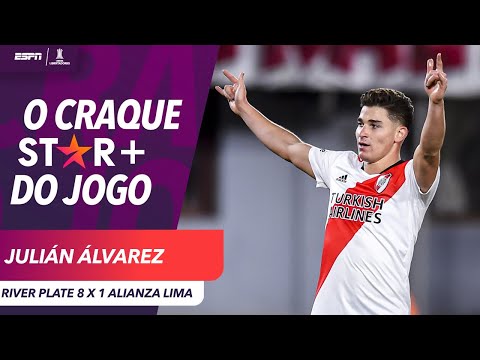 JULIÁN ÁLVAREZ FAZ SEIS GOLS EM VITÓRIA DO RIVER PLATE E ENTRA PARA A HISTÓRIA DA LIBERTADORES