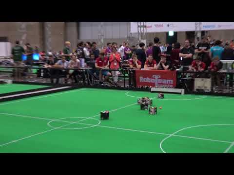 MRL vs. TIGERs Mannheim (final stage) at RoboCup 2017 in Nagoya, Japan