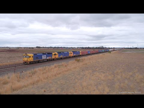 BL33 G540 BL31 Leading 7902V Container Train From Mildura (21/4/2023) - PoathTV Australian Railways
