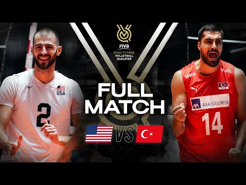 🇺🇸 USA vs 🇹🇷 TUR - Paris 2024 Olympic Qualification Tournament | Full Match - Volleyball