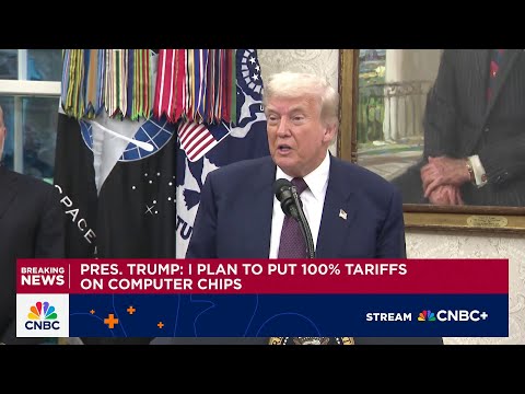 Pres. Trump: I plan to put a 100% tariff on computer chips