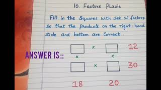 How to solve Factor Puzzle in simple steps || Learn Maths Factors concept with puzzle game👍