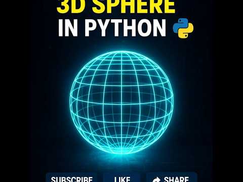 Create A 3d Sphere In Python Matplotlib Tutorial Shorts