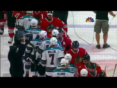 Final moments of the western conference finals and handshake