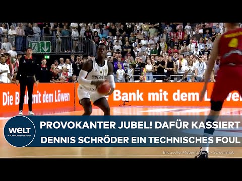 Video Thumbnail: BASKETBALL: Deutschland - Spanien - Dafür kassiert DBB-Star Dennis Schröder ein technisches Foul