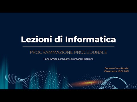 Programmazione procedurale: Panoramica paradigmi di programmazione