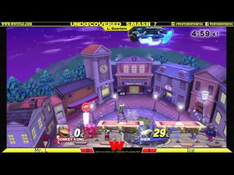 Undiscovered Smash 7 - [L. Quarters] Mr. L (DK) vs Ice (Sheik)