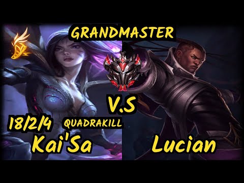 HL Sarkis (KAI'SA) vs LUCIAN - QUADRAKILL 18/2/4 KDA BOTTOM ADC GAMEPLAY - BR Ranked GRANDMASTER