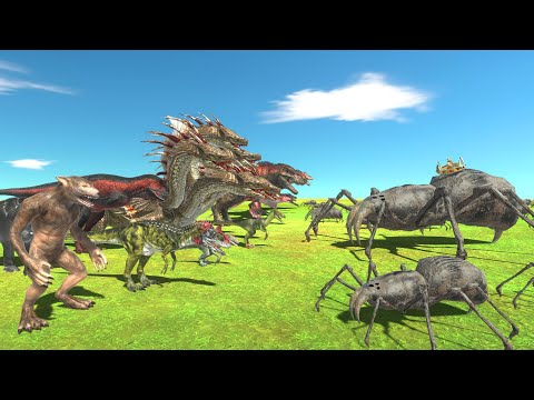 [ Spider Challenge ] Fantasy VS Dinosaurs - Animal Revolt Battle Simulator