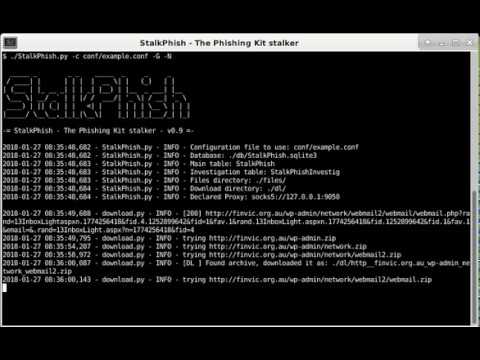 StalkPhish v0.9.6 running video