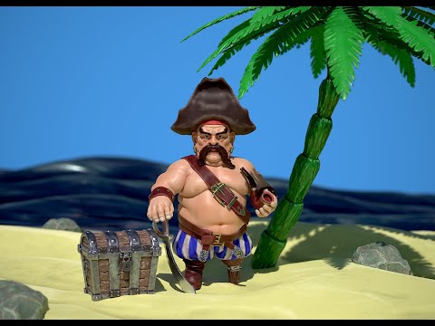 Stylized Pirate in Zbrush, Substance 3d Painter, Marmoset Toolbag 4