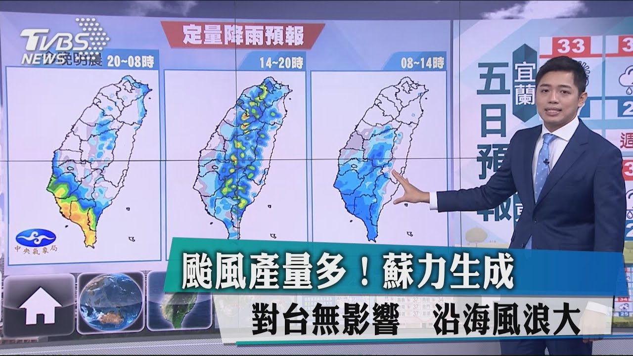 颱風產量多!蘇力生成對台無影響 沿海風浪大