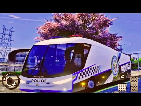 Police Bus Driving Simulator || Ultimate Cop Bus Prisoner Transporter Driver || Android GamePlay #4k