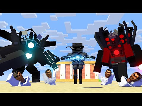 TooBizz - Monster School : SKIBIDI TOILET TITAN SPEAKERMAN & CAMERAMAN VS WITHER SKELETON Minecraft Animation