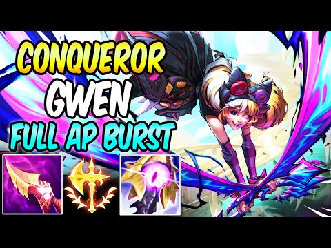 CONQUEROR FULL AP GWEN MID GAMEPLAY | SOUL FIGHTER GWEN | Build & Runes | League of Legends