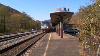 preview picture of video 'New River Train at Prince, West Virginia'
