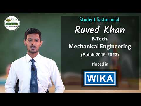 Ruved Khan | B Tech Mechanical Engineering (Batch 2023) | Placed in WIKA Group