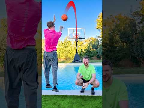 Ne tombe pas dans la piscine ! (basketball piscine)