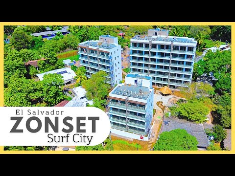 🏗️ Los 3 edificios que se construyen en PLAYA EL ZONTE - Surf City - EL SALVADOR 4K 🇸🇻