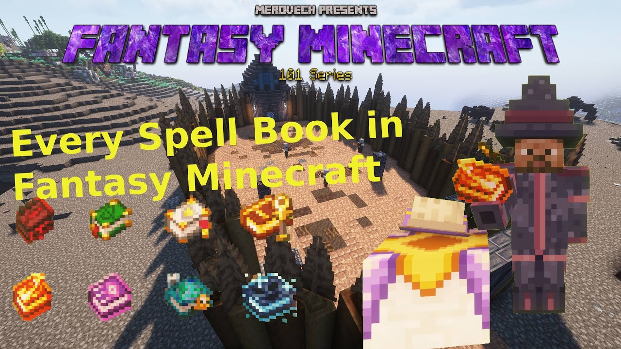 I Showcase ALL the Spell Engine Spell Books in Fabric Fantasy Minecraft - Spell Engine 101