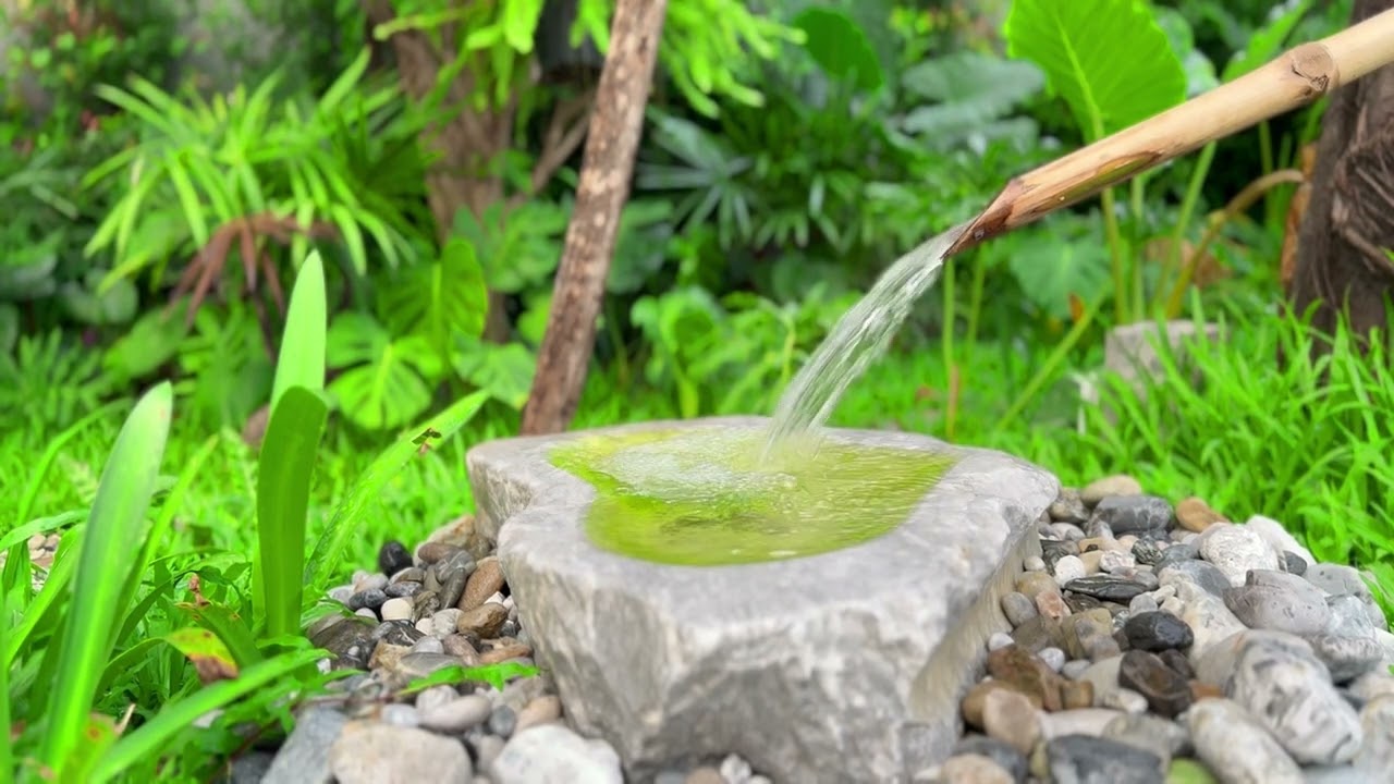 Relaxing Ambient Music with Water Bamboo Fountain for Stress Relief & Focus