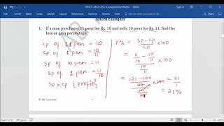 CLAT Quantitative Aptitude Profit Lecture Shortcut