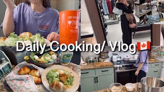 【カナダ暮らしと家庭料理🇨🇦】私は新しいバッグが欲しいんだ👜/再びダイエット始まる😂/お弁当作り/バターロール🧈/ポテトサラダと味噌を入れたハンバーグ🫶