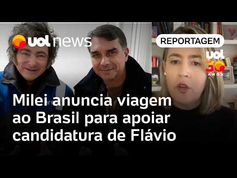 Milei anuncia viagem ao Brasil para apoiar candidatura de Flávio Bolsonaro | Janaína Figueiredo